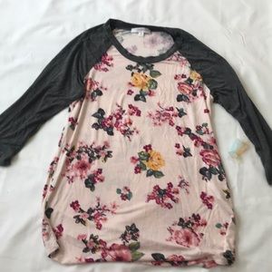 Floral baseball tee